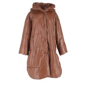 Nanushka Eska Long Vegan Puffer in Brown Polyester